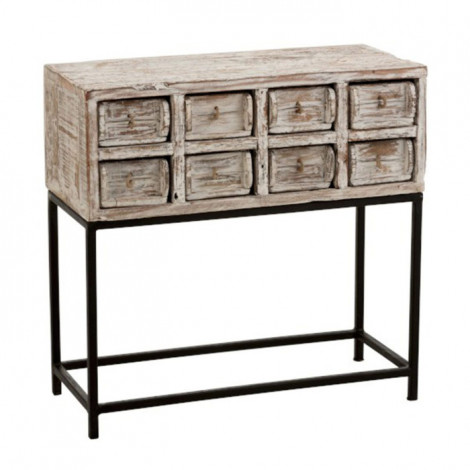Console 8 Tiroirs en Bois "Marina" 76cm Naturel|Console|Paris Prix