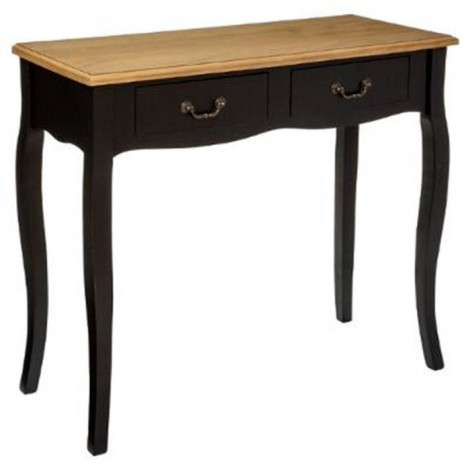 Console 2 Tiroirs Vintage "Chrysa" 86cm Noir|Console|Paris Prix