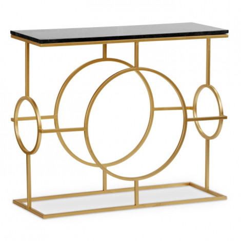 Console Design en Marbre "Gatsby" 91cm Noir & Or|Console|Paris Prix
