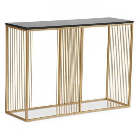 Console Design Marbre & Métal "Building" 110cm Noir|Console|Paris Prix