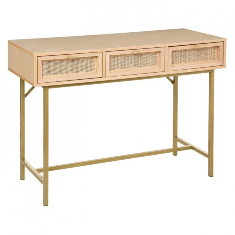 Console 3 Tiroirs Cannage "Rayo" 110cm Naturel|Console|Paris Prix