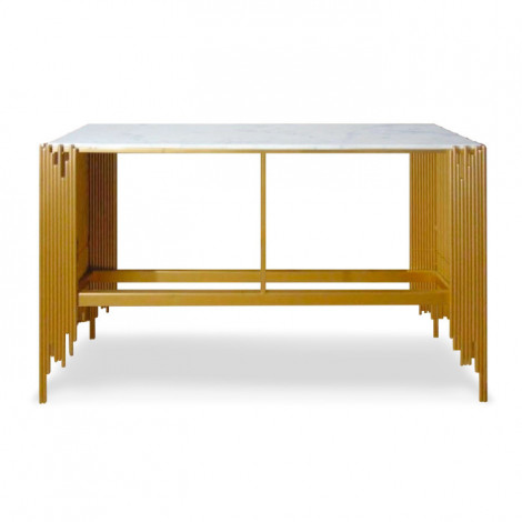 Console Design en Marbre "Albalo" 152cm Or & Blanc|Console|Paris Prix