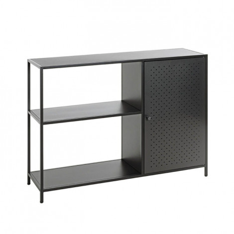 Buffet 3 Niveaux 1 Porte "Nelia II" 100cm Noir|Bibliothèque|Paris Prix