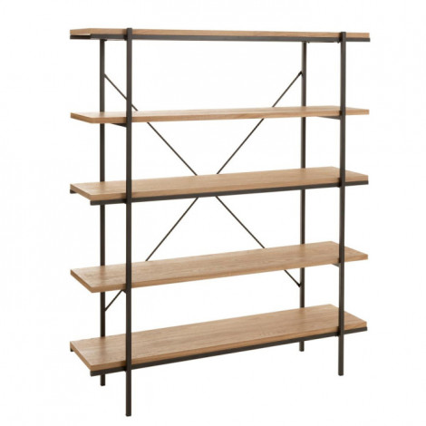 Étagère 5 Niveaux en Bois "Dresa" 166cm Naturel|Bibliothèque|Paris Prix