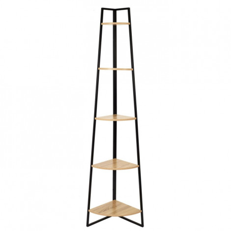 Étagère d'Angle Design "Petro" 180cm Noir & Marron|Bibliothèque|Paris Prix