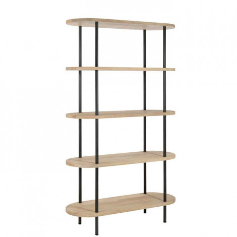 Étagère 5 Niveaux en Bois "Eli" 176cm Naturel|Bibliothèque|Paris Prix