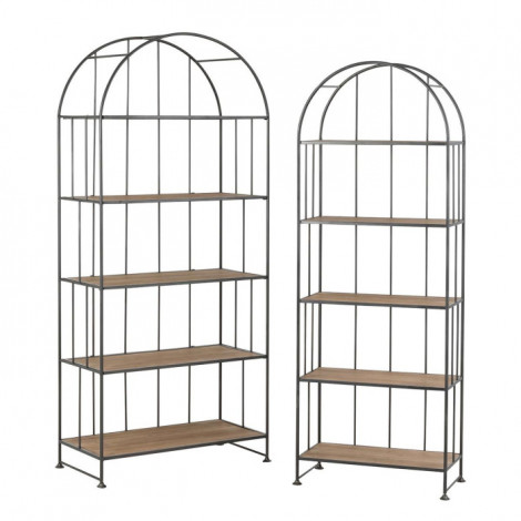Lot de 2 Étagères Déco "Carambo" 182cm Marron|Bibliothèque|Paris Prix