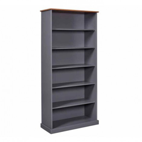 Étagère 5 Niveaux Design "Zernan" 194cm Gris|Bibliothèque|Paris Prix