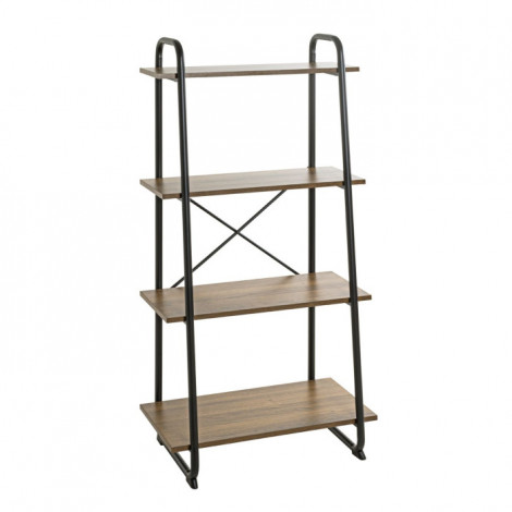 Étagère 4 Niveaux "Slovako" 128cm Noir & Chêne|Bibliothèque|Paris Prix