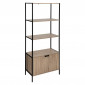 Étagère Design 2 Portes "Aliaj" 176cm Naturel & Noir|Bibliothèque|Paris Prix