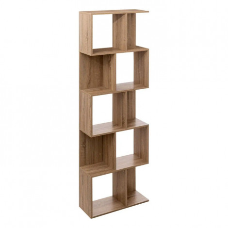 Étagère Double 5 Niveaux "Novia" 179cm Naturel|Bibliothèque|Paris Prix