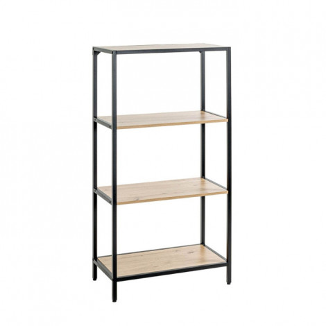 Étagère Bibliothèque 4 Niveaux "Miranda" 129cm Chêne & Noir|Bibliothèque|Paris Prix