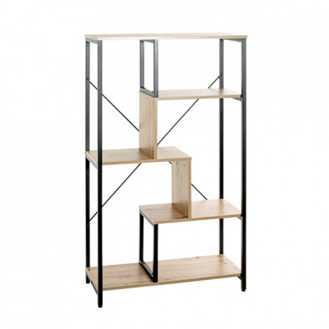 Étagère Bibliothèque "Miranda" 132cm Chêne & Noir|Bibliothèque|Paris Prix
