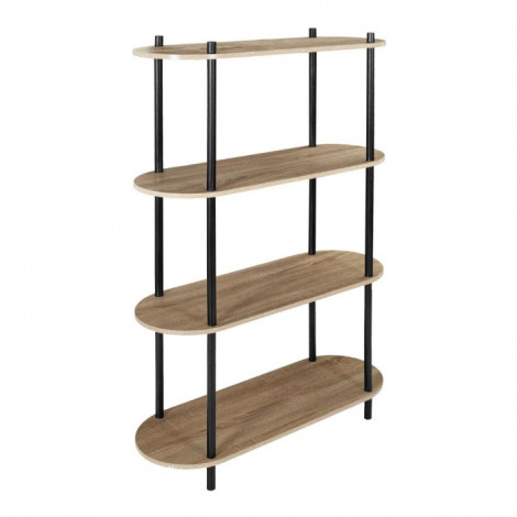 Étagère 4 Niveaux "Cobe" 113cm Marron|Bibliothèque|Paris Prix