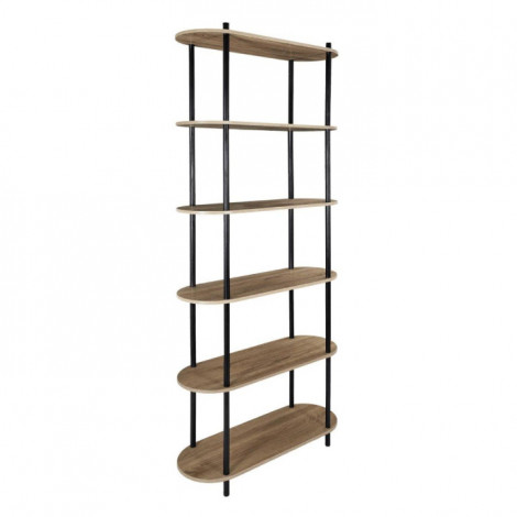 Étagère 6 Niveaux "Cobe" 181cm Marron|Bibliothèque|Paris Prix