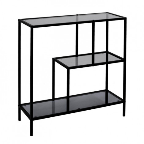 Étagère en Verre Fumé "Edison" 80cm Noir|Bibliothèque|Paris Prix