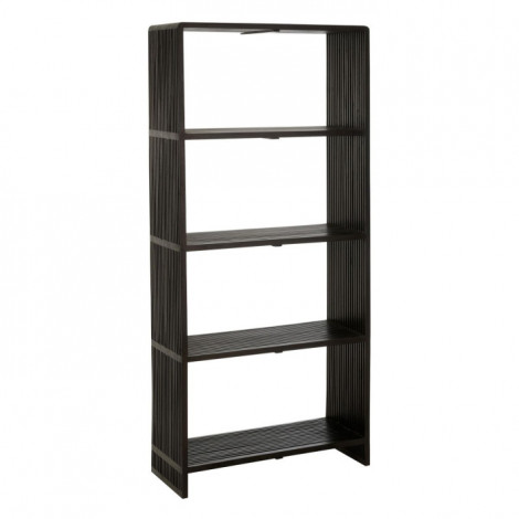 Bibliothèque 4 Niveaux en Bois "Teck" 190cm Noir|Bibliothèque|Paris Prix