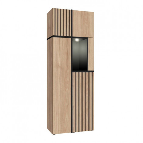 Bibliothèque Design LED "Cross" 195cm Naturel|Bibliothèque|Paris Prix