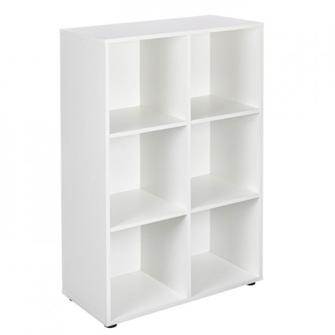 Étagère 6 Cases "Jake" 110cm Blanc|Bibliothèque|Paris Prix