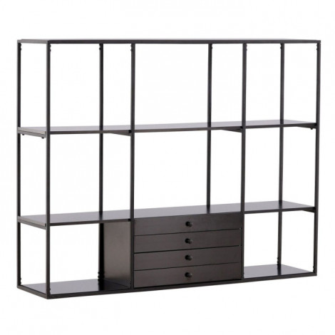 Étagère Design 4 Niveaux "Amaraillo" 150cm Noir|Bibliothèque|Paris Prix
