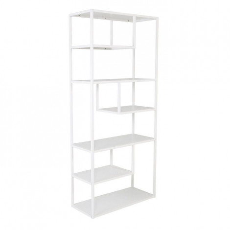 Étagère Bibliothèque 6 Niveaux "Staal" 188cm Blanc|Bibliothèque|Paris Prix