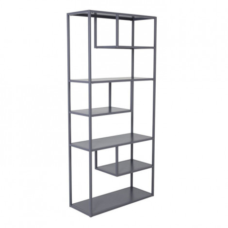 Étagère Bibliothèque 6 Niveaux "Staal" 188cm Gris Clair|Bibliothèque|Paris Prix