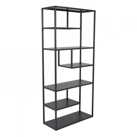 Étagère Bibliothèque 6 Niveaux "Staal" 188cm Noir|Bibliothèque|Paris Prix