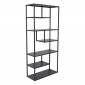 Étagère Bibliothèque 6 Niveaux "Staal" 188cm Noir|Bibliothèque|Paris Prix