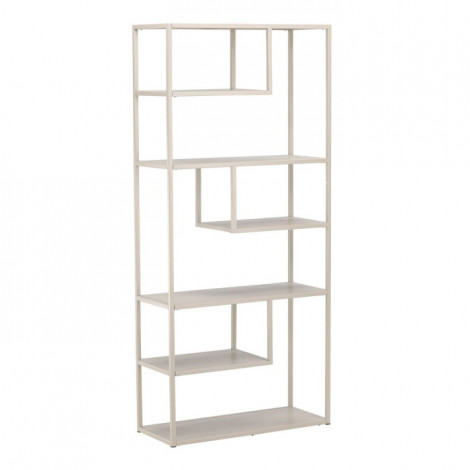 Étagère Bibliothèque 6 Niveaux "Staal" 188cm Beige|Bibliothèque|Paris Prix