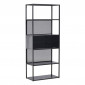 Étagère 4 Niveaux en Métal "Santiago" 185cm Noir|Bibliothèque|Paris Prix