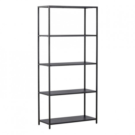 Étagère 5 Niveaux en Métal "Montevideo" 150cm Noir|Bibliothèque|Paris Prix