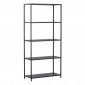Étagère 5 Niveaux en Métal "Montevideo" 150cm Noir|Bibliothèque|Paris Prix