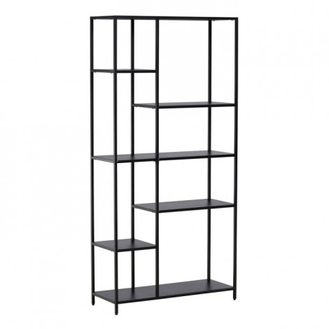 Étagère 6 Niveaux en Métal "El Alto" 164cm Noir|Bibliothèque|Paris Prix