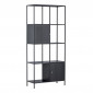 Étagère 4 Niveaux en Métal "Porto Seguro" 180cm Noir|Bibliothèque|Paris Prix