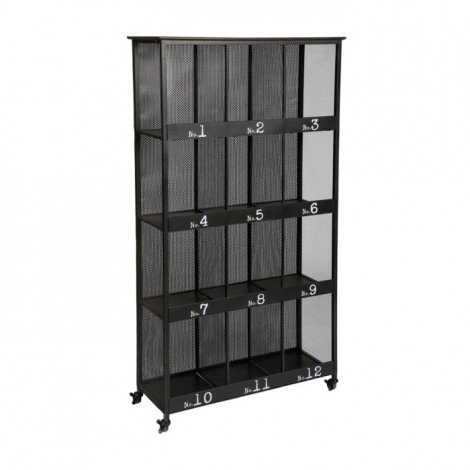 Bibliothèque 12 Compartiments "Torof" 181cm Noir|Bibliothèque|Paris Prix