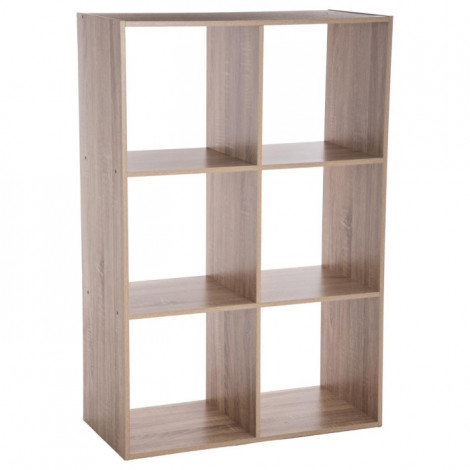 Étagère 6 Cases "Mix N Modul" 67cm Naturel|Bibliothèque|Paris Prix