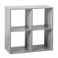 Étagère 4 Cases "Mix N Modul" 67cm Gris|Bibliothèque|Paris Prix