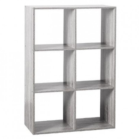 Étagère 6 Cases "Mix N Modul" 67cm Gris|Bibliothèque|Paris Prix