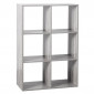 Étagère 6 Cases "Mix N Modul" 67cm Gris|Bibliothèque|Paris Prix