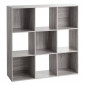 Étagère 9 Cases "Mix N Modul" 100cm Gris|Bibliothèque|Paris Prix