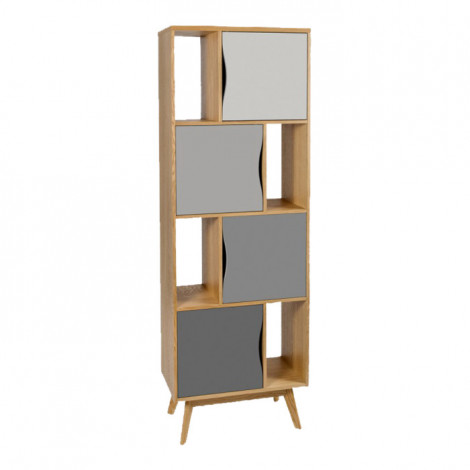 Bibliothèque Design "Avon" 191cm Chêne & Gris|Bibliothèque|Paris Prix