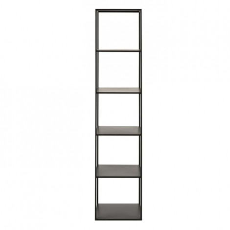 Étagère 6 Niveaux en Métal "Lovra" 180cm Noir|Bibliothèque|Paris Prix