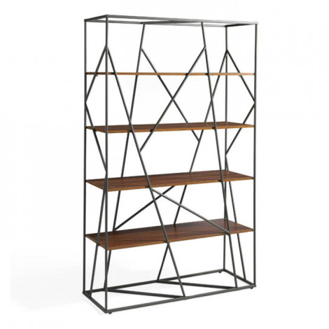 Étagère Design 4 Niveaux "Godun" 180cm Noir|Bibliothèque|Paris Prix