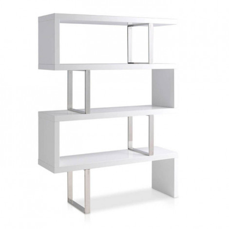 Étagère Design 3 Niveaux "Blanca" 130cm Blanc|Bibliothèque|Paris Prix