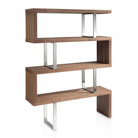 Étagère Design 3 Niveaux "Blanca" 130cm Marron|Bibliothèque|Paris Prix