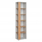Bibliothèque 5 Niveaux "Vivero" 198cm Gris & Naturel|Bibliothèque|Paris Prix