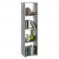 Étagère 4 Niveaux Design "Gaman" 140cm Gris|Bibliothèque|Paris Prix