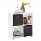 Étagère 4 Cases Design "Gaman" 70cm Blanc|Bibliothèque|Paris Prix