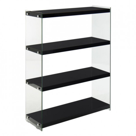 Étagère 4 Niveaux "Elementary" 113cm Noir Brillant|Bibliothèque|Paris Prix
