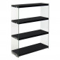 Étagère 4 Niveaux "Elementary" 113cm Noir Brillant|Bibliothèque|Paris Prix